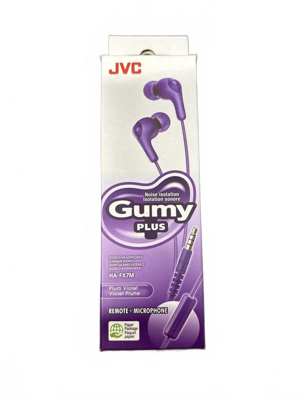 JVC Gumy Plus Noise Isolation 3.5mm Wired Headphones HA-FX7M Built in Microphone